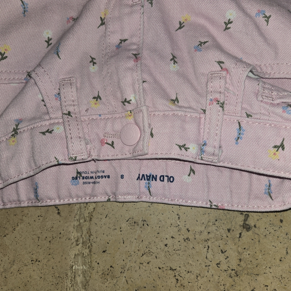 Old Navy Pink Kids Jeans with Floral Print